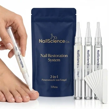 NailScience™ 2-Step Nail Restoration Kit | Softener + Antifungal Pen System