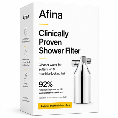 Afina Shower Filter – High Pressure Filtration for Healthier Hair & Skin, Reduces Hair Fall, Dry Itchy Skin, Dandruff, Eczema, Protects Colored Hair, Easy Install & Universal Fit