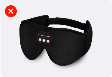 A bulky generic audio sleep mask