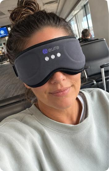 Verified AURA customer wearing the sleep mask