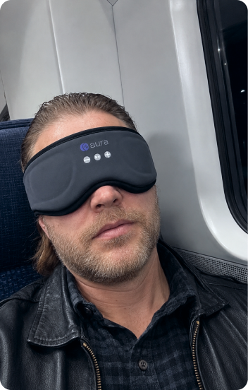 Verified AURA customer wearing the sleep mask