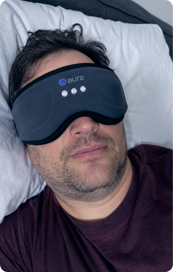 Verified AURA customer wearing the sleep mask