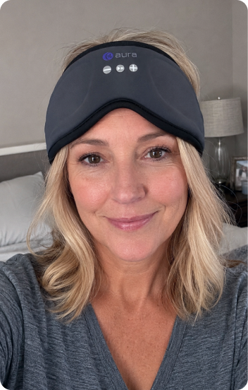 Verified AURA customer wearing the sleep mask