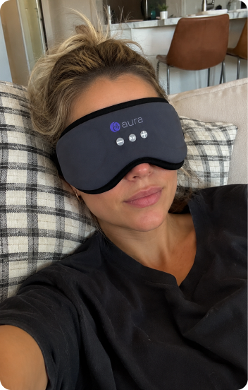 Verified AURA customer wearing the sleep mask