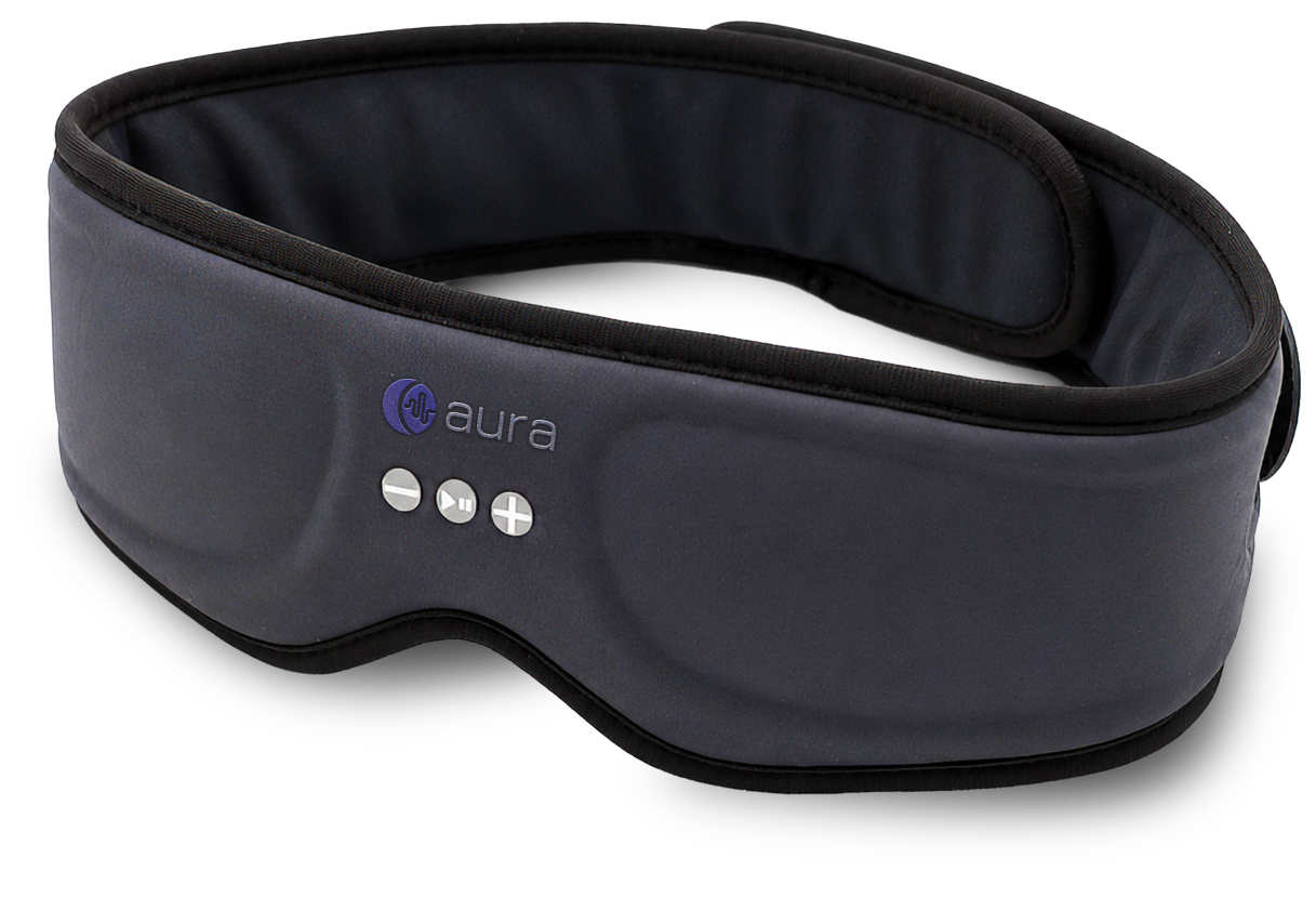 Aura sleep mask with built-in headphones