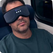 Verified AURA customer wearing the sleep mask