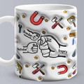 Personalized Fist Bump Mug for Papa - Custom 3D Inflated Design - Father's Day Gift - image 2