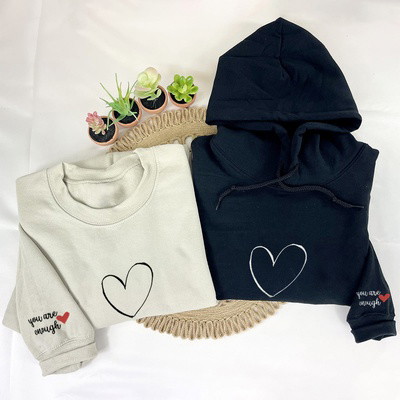 Embroidered custom Couple Collection - Love - Sweatshirt, hoodie T-shirt