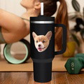 Custom Face 40oz Insulated Mug with Handle and Straw Stainless Steel Custom Travel Cup Gift for Family Friends Couples - image 17