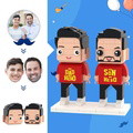 Father's Day Gifts Customizable Head 2 People Custom Brick Figures My Hero Dad and Son Brick Figures - image 1