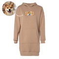Customized embroidered pet portrait based on photo, with Halloween BOO pet portrait ladies hooded maxi dress - image 5