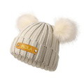 Personalized Name Baby Beanie Kids Leather Patch Hat - image 4