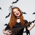 Halloween Black Lace Headbands with Clavicle Choker Necklace Halloween Hair Hoop for Party Supply Cosplay Decoration - image 6