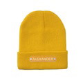 Custom Name Leather Patch Beanie Personalized Adult Winter Hat - image 5