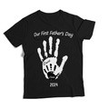 Personalized Our First Father’s Day Handprint Father T-Shirt Gift for Dad - image 6