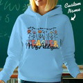 Personalized Wildflower Hooded Sweatshirt Teacher Custom Name Hooded Sweatshirt Back to School Gifts - image 5