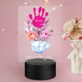 Custom Name and Date Night Light Handprint Lamp Mother's Day Gift - image 2