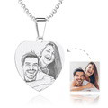 Women's Heart Photo Engraved Tag Necklace with Engraving Stainless Steel - image 2
