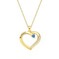 Personalized Heart Necklace Custom Family Name Birthstone Necklace Gift for Mother Grandma - image 2