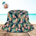 Custom Face Flower Bucket Hat Unisex Outdoor Cap - image 1