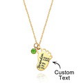 Personalized Baby Foot Pendant Necklace with Birthstone Necklace Birthday Baby Shower Gift for Kid New Mom - image 2