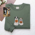 Embroidered Halloween Ghost Dog Sweatshirt Hoodie - image 1