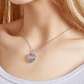 Custom Photo Engraved Necklace Heart Locket Rose Necklace Gift for Women - image 9