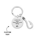 Custom Fishing Hook Keychain Personalized Metal Key Ring Father's Day Gifts - image 1