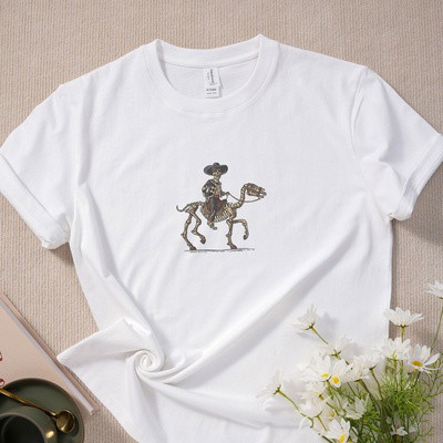 Halloween Embroidery Series - Riding skeleton horses