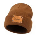 Personalized Baby Beanie Custom Name Leather Patch Beanie Gifts for Kids or Adult - image 12