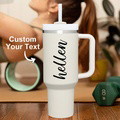 Personalized Text 40oz Insulated Mug with Handle and Straw Stainless Steel Custom Travel Cup Gift for Family Friends Couples - image 19