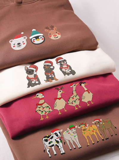 Embroidered Christmas - sweatshirt hoodie