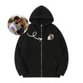Custom Embroidered Pet Portrait Fleece Casual Zip-Up Hoodie - Warm Winter Gift for Your Beloved Pet - image 4