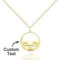 Custom Engraved Necklace Circle Hearts Mom Pendant Necklace Creative Gift - image 10