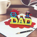 Father's Day Card Super Dad 3D Pop Up Greeting Card for Him - image 1