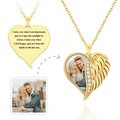 Custom Photo Engraved Necklace Angel Wings Heart Gifts - image 2