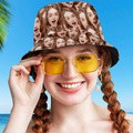 Custom Bucket Hat Unisex Face Mash Bucket Hat Personalize Beach Sports Hat with Pet Face - image 3