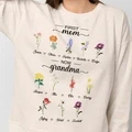 Personalized First Mom Now Grandma Sweatshirt Custom Birth Flowers Sweatshirts for Mother's Day Gift - image 6