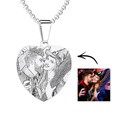 Women's Heart Photo Engraved Tag Necklace with Engraving Stainless Steel - image 1