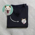 Embroidered cotton V-neck custom T-shirt: show unique style - image 2