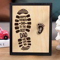 Personalized Footprints Wooden Frame Custom Family Member Names Father's Day Gift - image 1