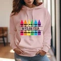 Personalized Crayon Hooded Sweatshirt Teacher Custom Name Hooded Sweatshirt Back to School Gifts - image 11