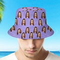 Custom Your Photo Face Summer Bucket Hat Fisherman Hat - Purple - image 7