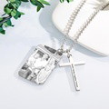Personalized Photo Calendar Engraved Stainless Steel Cross Necklace Custom Message Pendant Father's Day Gift - image 5