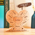 Custom Engraved Wooden Name Heart Puzzle Decor Family Name Heart Puzzle Home Decoration - image 5