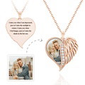 Custom Photo Engraved Necklace Angel Wings Heart Gifts - image 3