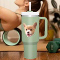 Custom Face 40oz Insulated Mug with Handle and Straw Stainless Steel Custom Travel Cup Gift for Family Friends Couples - image 7