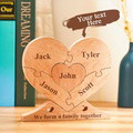 Custom Engraved Wooden Name Heart Puzzle Decor Family Name Heart Puzzle Home Decoration - image 2