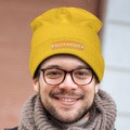 Custom Name Leather Patch Beanie Personalized Adult Winter Hat - image 14