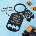 Personalized Superhero Daddy Keychain with Kids Names Gift for Father - image 21